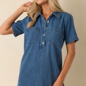 Z Supply Kellie Denim Mini Shirt Dress
